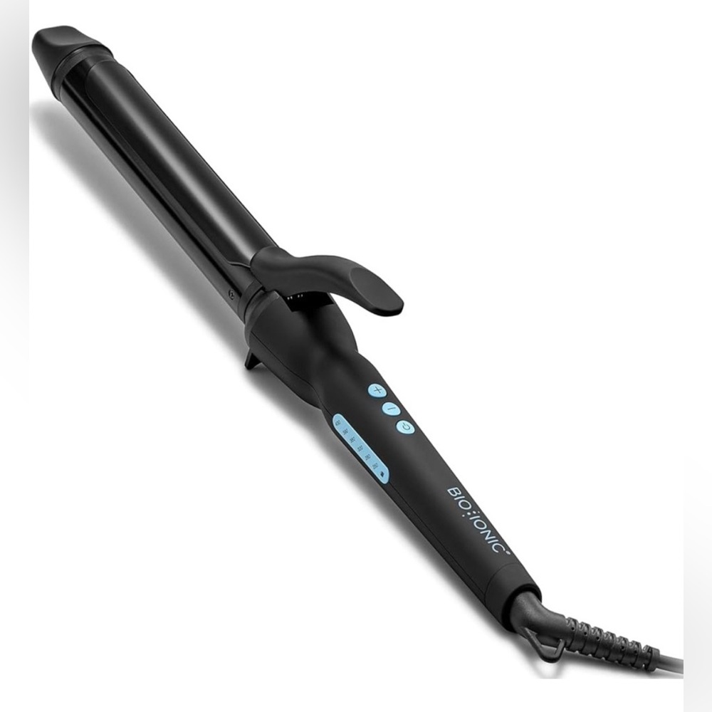 Bio Ionic Long Barrel Black Curling Iron. 1 inch barrel.